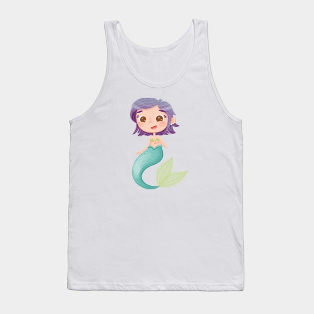 Purple Mermaid Tank Top by AnaFonseca